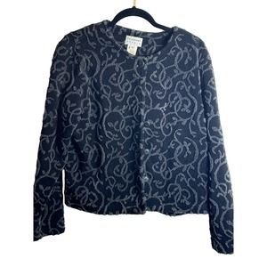 Freeport Studie Black Sweater Medium Teddy Bear Style with Elegant Design
